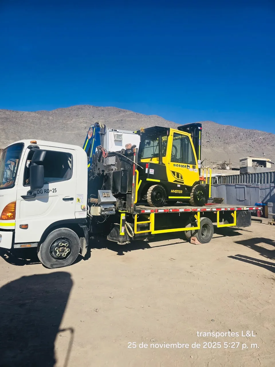 Transporte de grúa horquilla